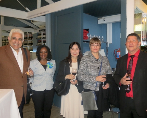 Indaba Discussion Lead, Dr Hossam Badrawi (Egypt), M.D, MP, Former Head of the Parliamentary Scientific Committee (left) & Dr Miyoko O. Watanabe (Japan), Executive Director & Director, Office for Diversity & Inclusion, Japan Science & Technology Agency (middle).