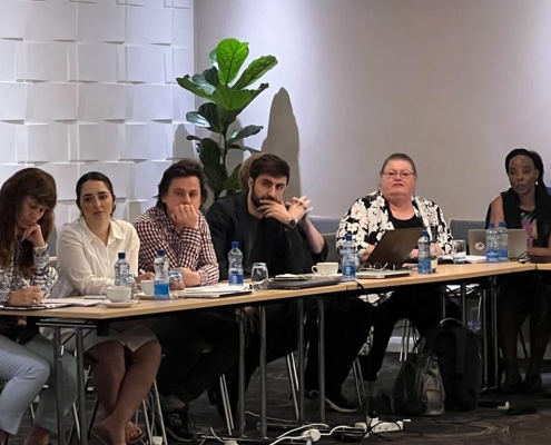 Science in the public interest: Mandi Smallhorne (SA), President of the South African Science Journalists’ Association (2nd from right) & a delegation of reporters from the World Federation of Science Journalists.